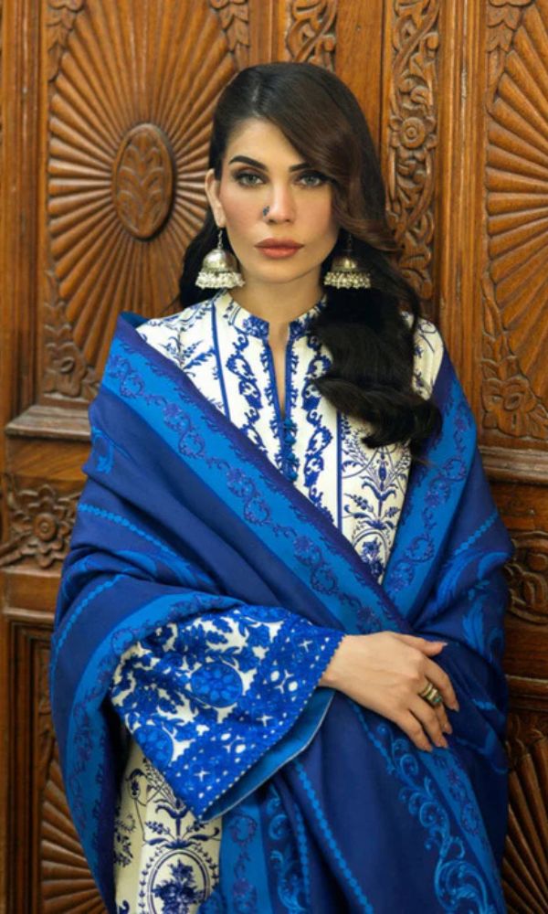 Lawn 3pc unstitched digital printed suit with voil dupatta