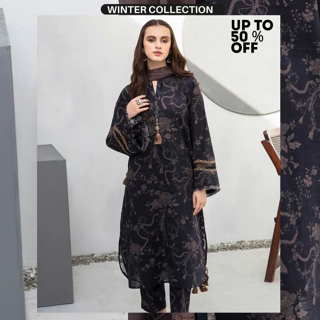 Khaddar 3pc unstitched digital printed suit