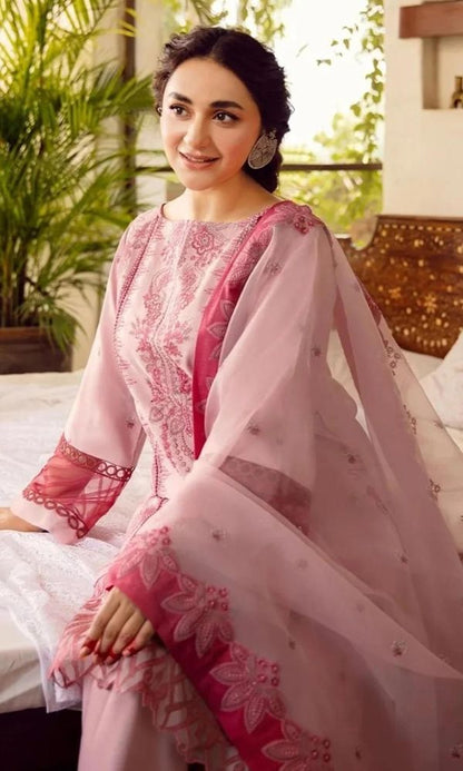 Lawn 3pc heavy embroidered suit