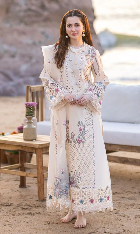 COCO Lawn chiken kari fully embroidered suit with embroidered dupatta