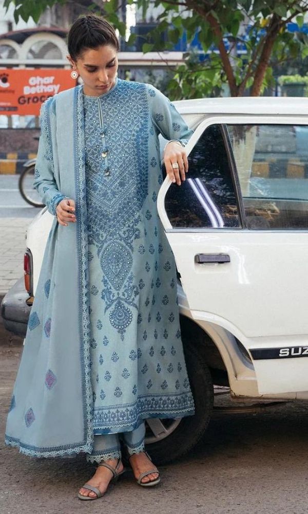 Lawn 3pc unstitched fully embroidered suit
