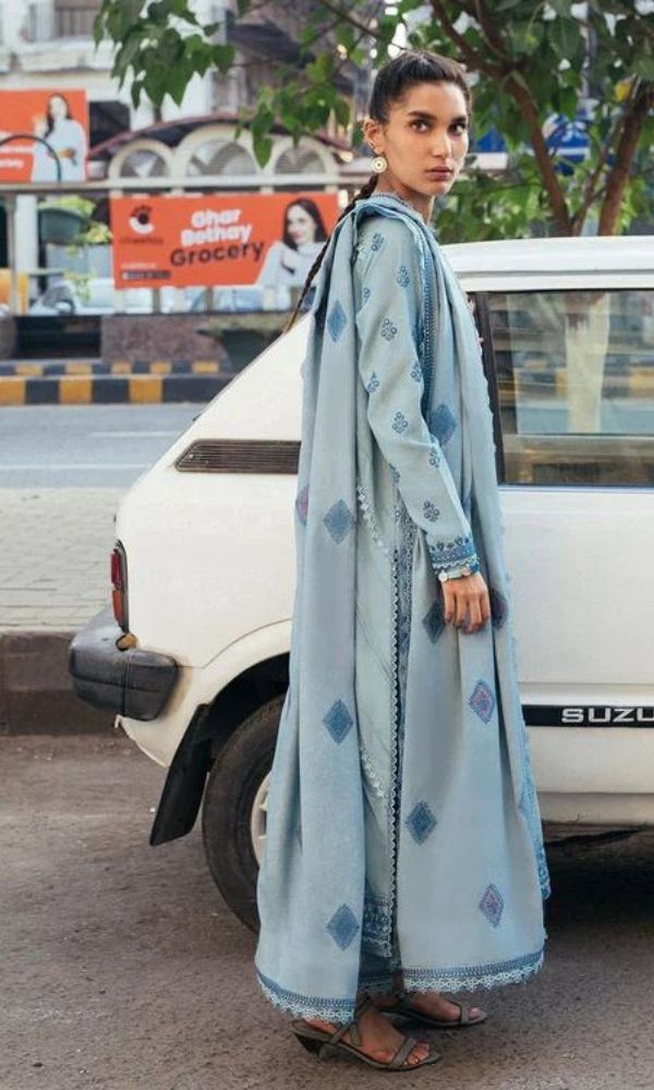 Lawn 3pc unstitched fully embroidered suit
