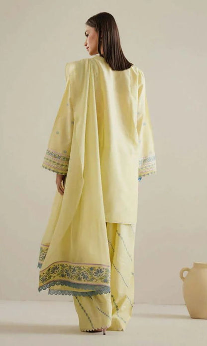 Lawn 3pc unstitched embroidered suit