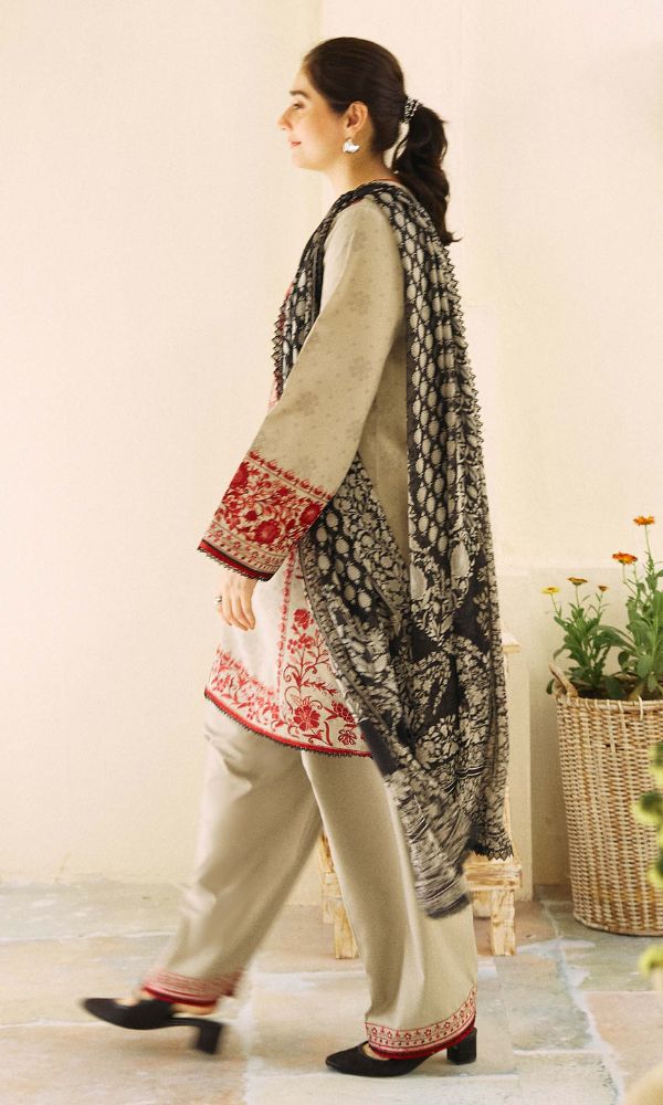 Lawn 3pc unstitched heavy embroidered suit
