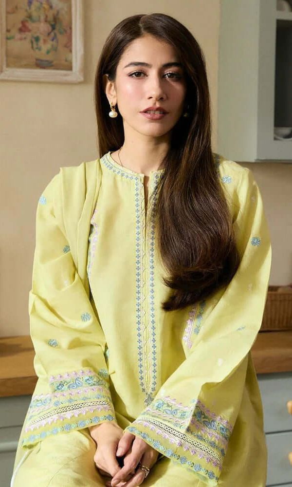 Lawn 3pc unstitched embroidered suit