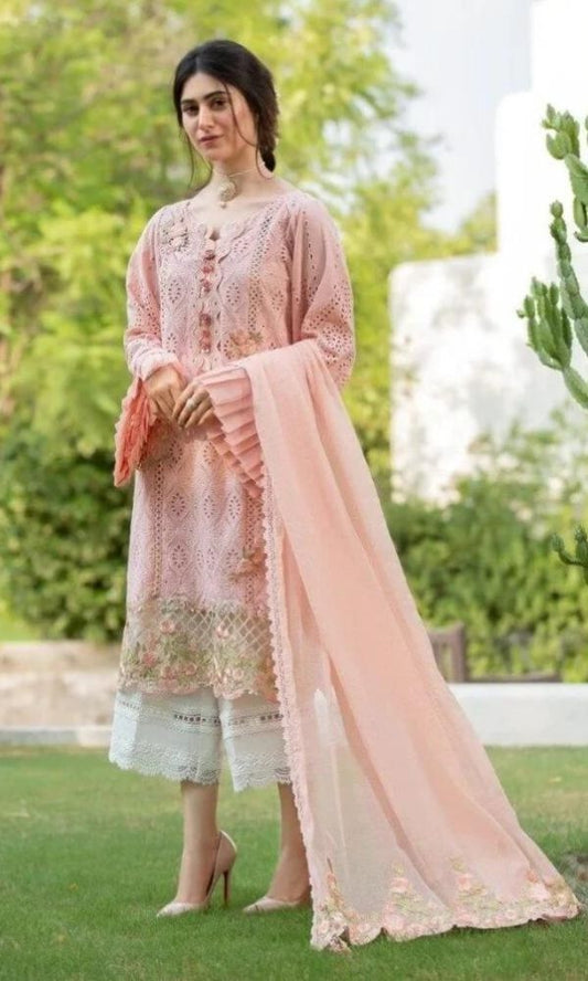 Lawn 3pc unstitched heavy embroidered suit