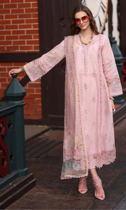 Lawn 3pc heavy embroidered and digital printed suit
