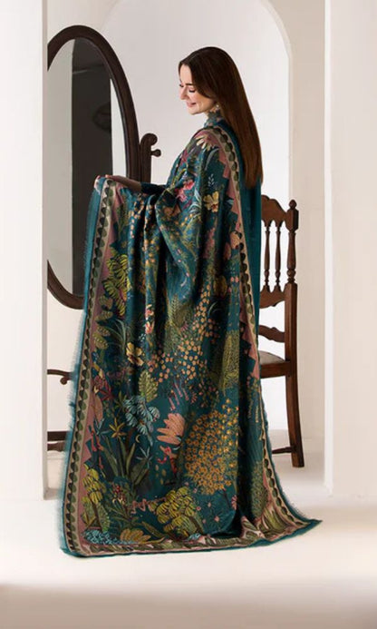 Lawn 3pc unstitched heavy embroidered suit with poly lawn digital printed dupatta