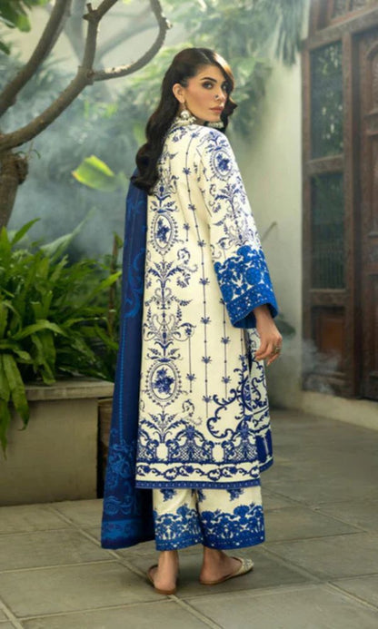 Lawn 3pc unstitched digital printed suit with voil dupatta