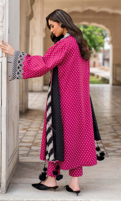 Lawn 3pc unstitched digital printed suit with voil digital printed dupatta