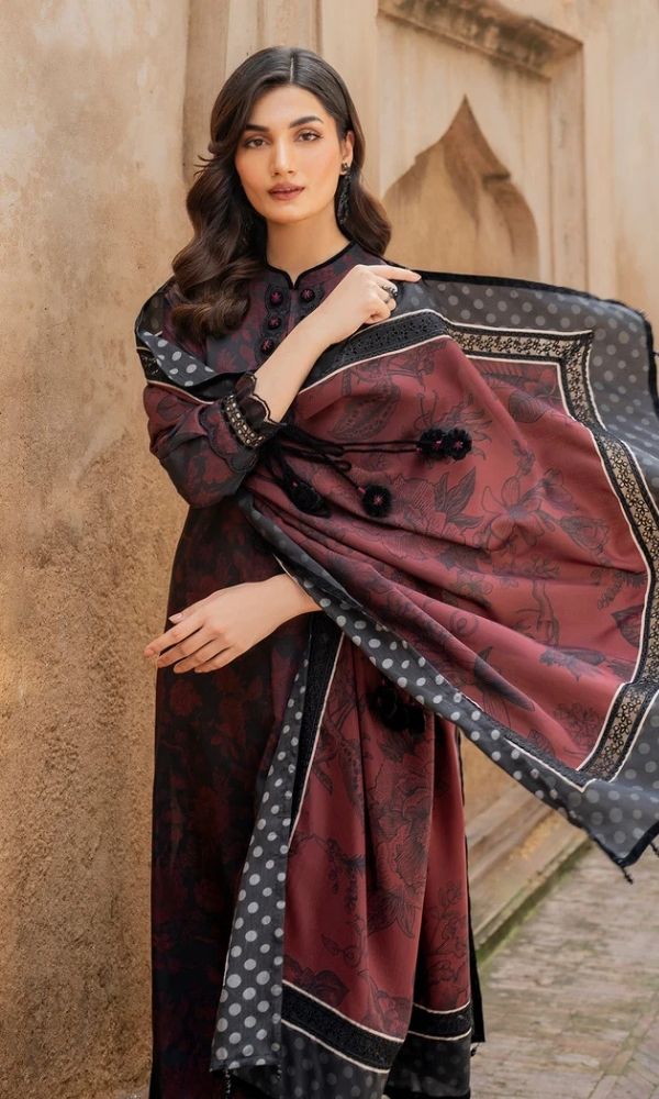 Khaddar 3pc unstitched digital printed suit