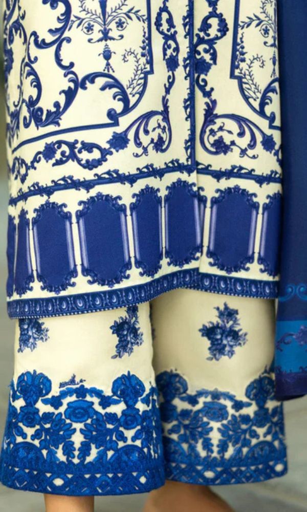 Lawn 3pc unstitched digital printed suit with voil dupatta