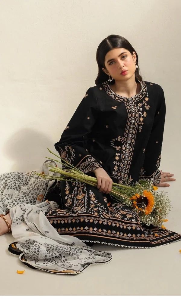 Lawn 3pc unstitched fully embroidered suit