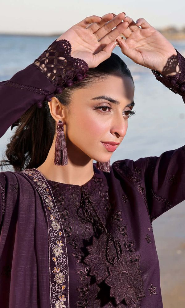 Lawn fully sequence chiken kari embroidered suit with lawn sequence embroidered dupatta